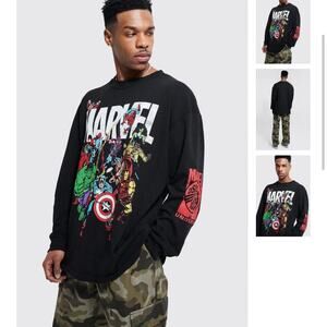 Oversized marvel license long sleeve in M